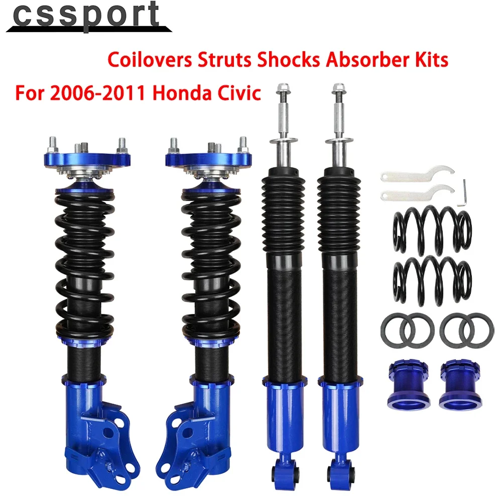 

Adjustable Coilovers Struts Shocks Absorber Kits Aluminum Alloy For 2006-2011 Honda Civic EGR-1011