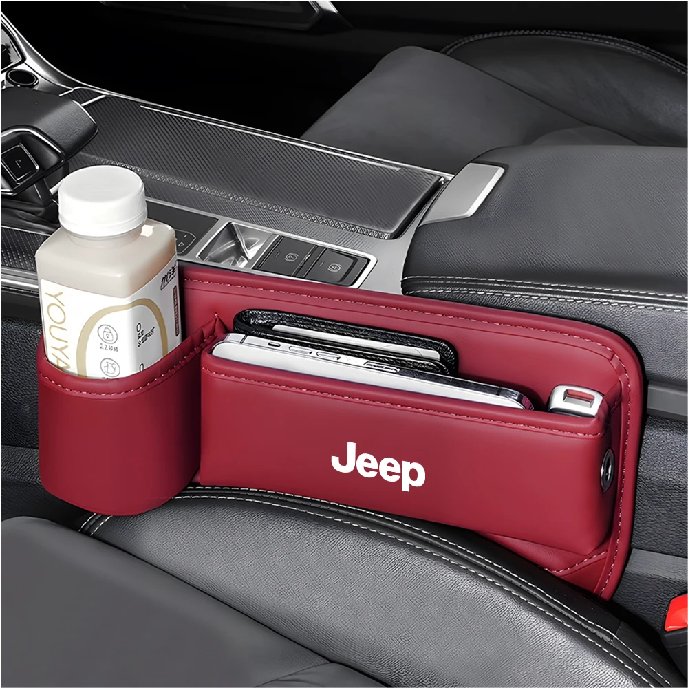 

Car Seat Gap Organizer With Cup Holder Auto Console Crevice Storage Bag For JEEP Wrangler Grand Cherokee Renegade JK Accessories