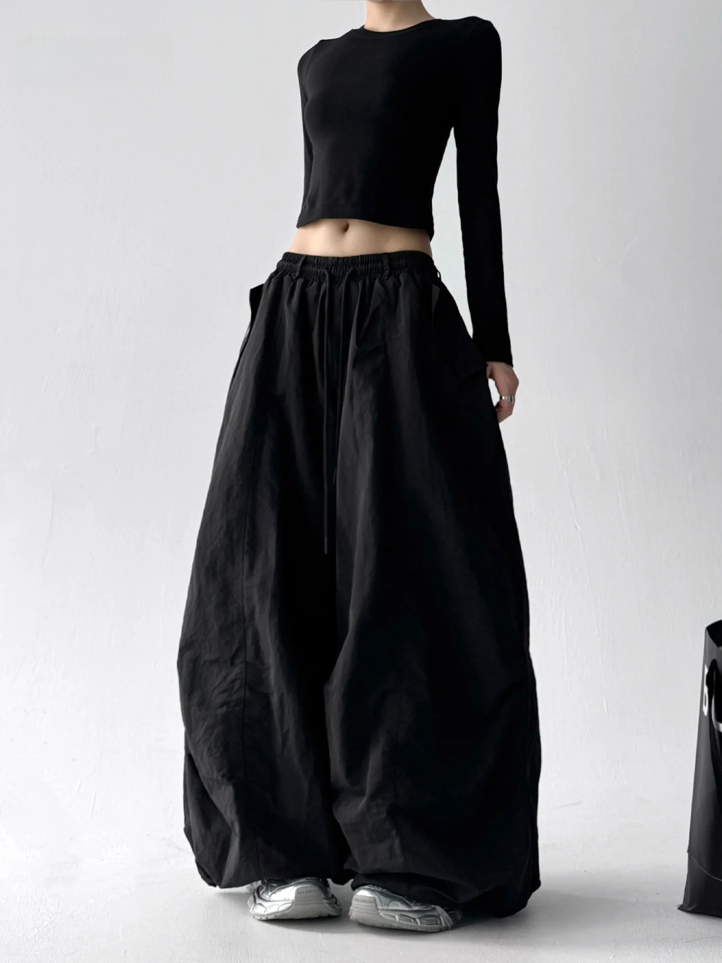 กางเกงทำงานทรงหลวมสไตล์อเมริกันสำหรับผู้หญิง รุ่น Thiened American Sle Bla Paratrooper เหมาะสำหรับเต้นแจ๊ส ใส่สบายๆ ในฤดูใบไม้ร่วงและฤดูหนาว