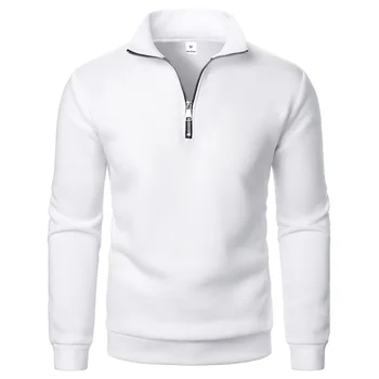Spring Autumn new Casual Half Zipper stand collar sweatshirt Trend Simple slim men Pullover long sleeve tops Men's sweatshirt 4