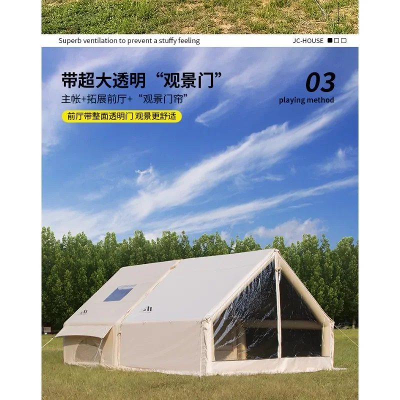 Cotton Inflatable Tent Fishing Camping 6.3 Flat Roof Ridge Tent
