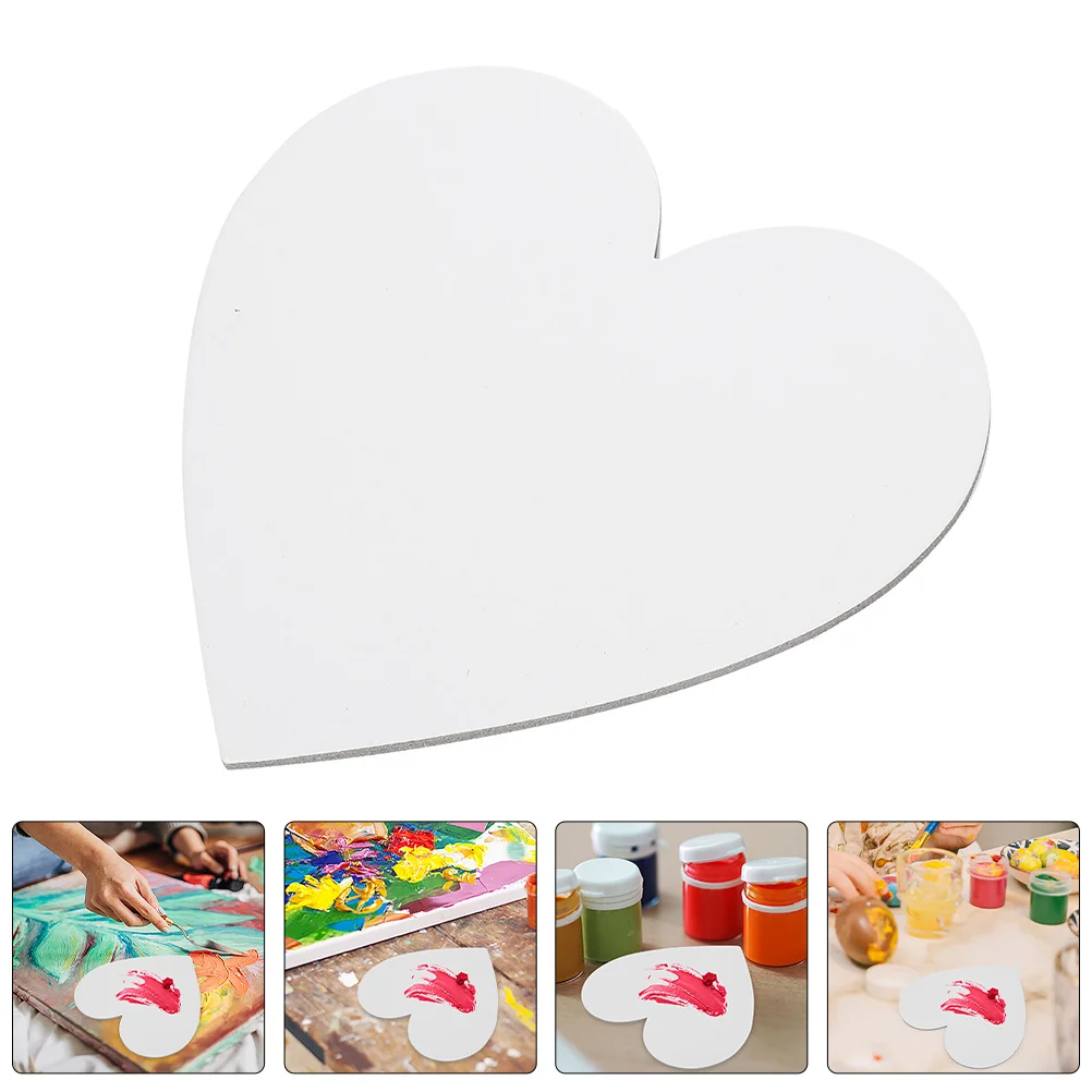 

5pcs Mini Heart Canvases For Painting Blank Boards Set Ideal Beginners Artists Hobbyists Heart-Shaped Stretched Canvas Panels