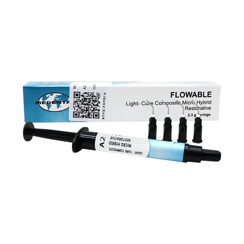 

Dental Oral Materials Fluid Resin Set A2/A3 Light Cured Composite Micro Hybrid Fluid Resin Restorative Resin 2.3g/Syringe
