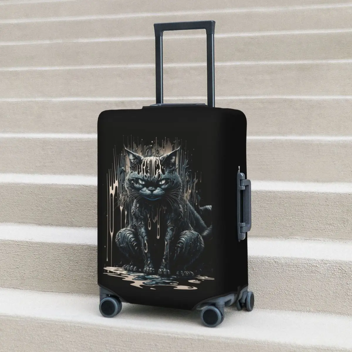 

Прохладный черный кот, чехол для чемодана, животные, деловой отдых, эластичный чехол для багажа, защита