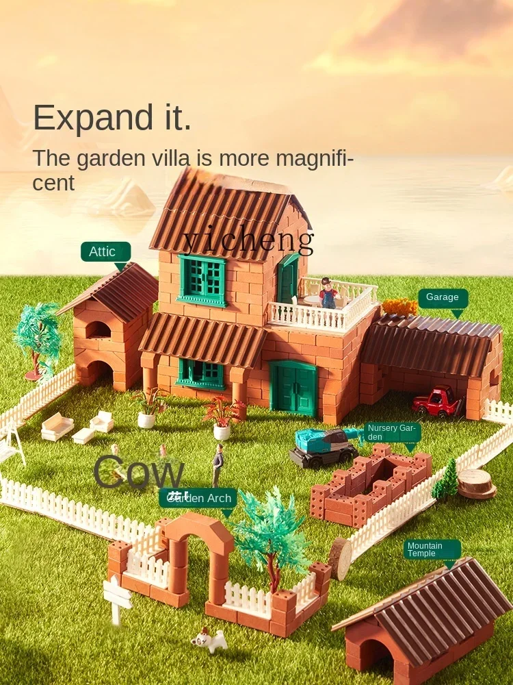 Tqh Mason Building House Casa da gioco Giocattolo per ragazzi e ragazze Regalo di compleanno fatto a mano di 5-7 anni