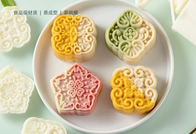Cantonese-style Moon Cake Mold 2026 New Hand-Pressed Household ice skin Flow Center Abrasive Tool Old-Fashioned 50g 75g