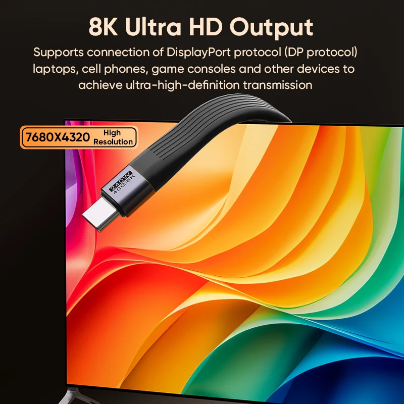 كابل تاريخ USB 4.0 سلسلة مفاتيح محمولة 0.42 قدم، كابل USB C سريع الشحن 240 وات 5 أمبير، نقل بيانات 40 جيجابت في الثانية، شاشة عرض فيديو 8 كيلو