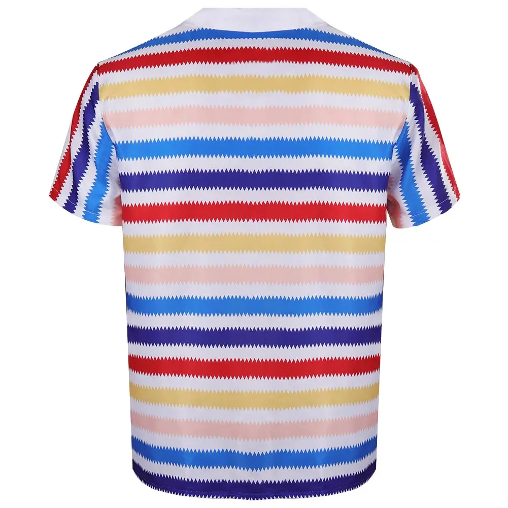 켄 코스프레 코스튬 레인보우 스트라이프 셔츠 코트, 성인 남성 변장 의상, 할로윈 카니발 파티 정장, 새로운 패션