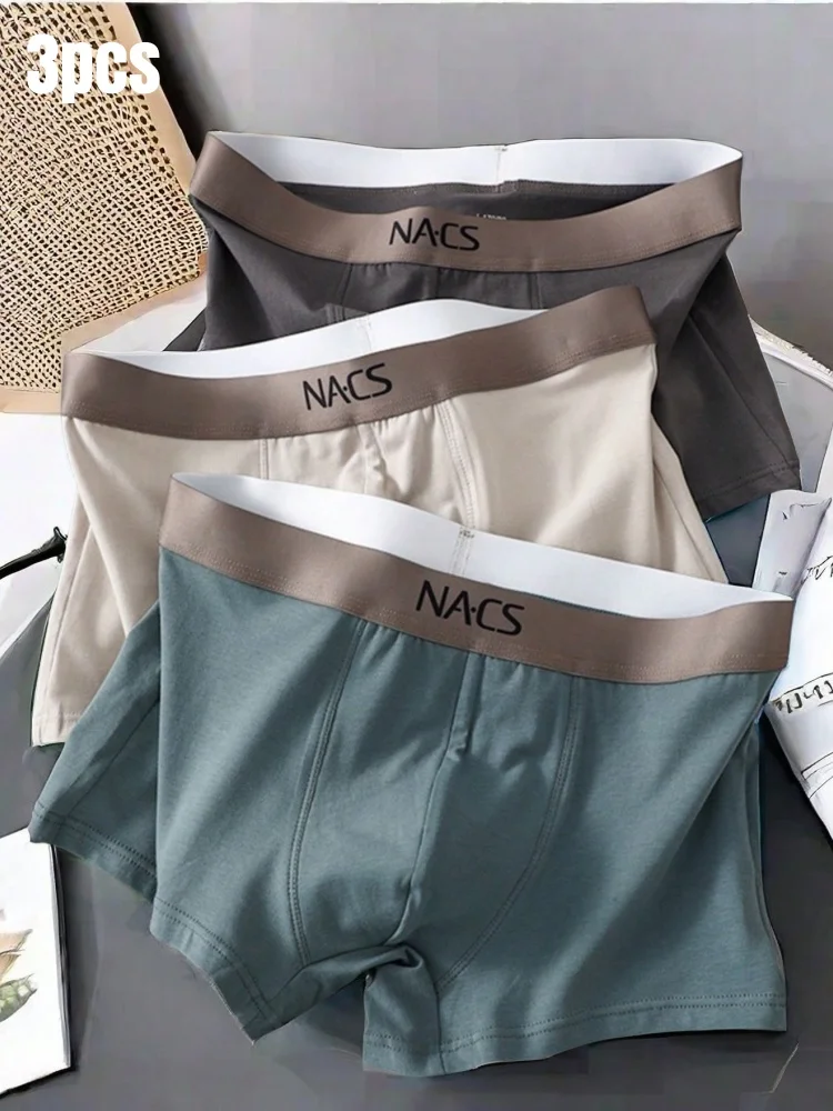 

3pcs/Set Men Cotton Underwear Boxer Briefs Breathable U Convex BoxerShorts Comfortable Loose Male Underpants Sexy Trunks