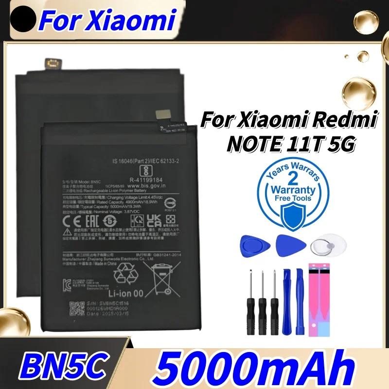 

High Quality 5000mAh BN5C Battery For Xiaomi Poco M4 Pro 5G Phone Bateria Batteries Fast Shipping With Free Tools