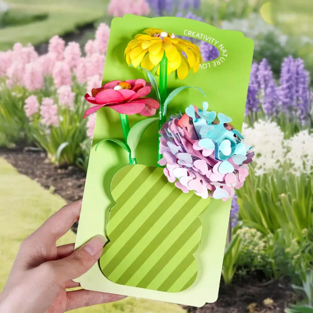 1 Set DIY Watercolor Flower Art Kit Educational Kids Florist DIY Colorful Flower Bouquet Projects Crafts Set Handcrafted Tool