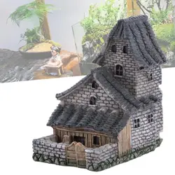 1 PCS Mini House Model Ornaments Simple Tradiational Garden Scene Statue Creative Realstic House Figurines