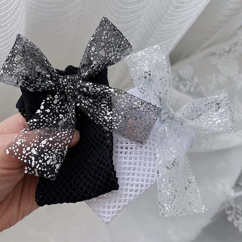 

E06F Bow Chontscoss Колена высокие носки с сверкающим бахнотом для детской девочки униформа Accs