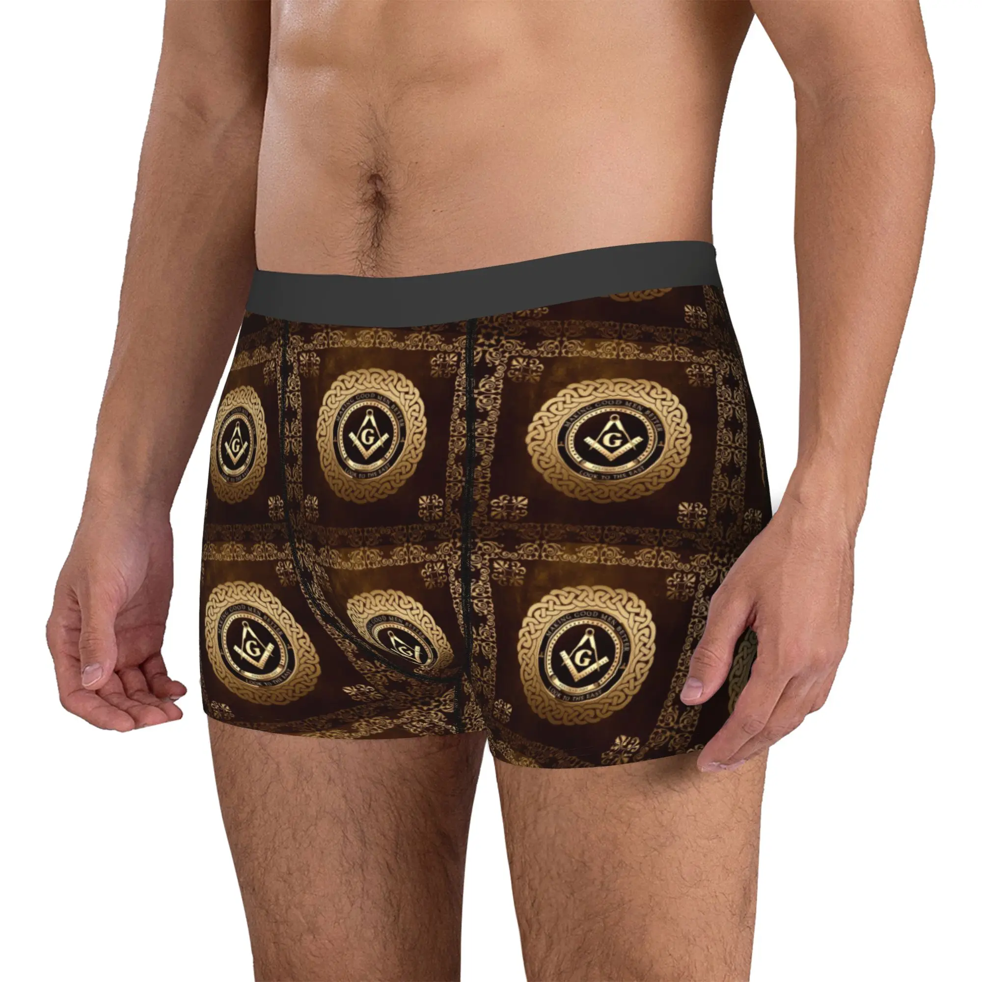 Freemasonry Boxers Shorts Men's Masonic Mason Freemason Briefs Underwear Fashion Underpants