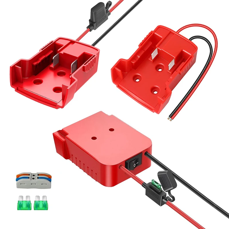 

Power Wheels Adapter for Milwaukee 18V Lithium Battery DIY Battery Adapter with Switch & Fuse for Milwaukee 18V