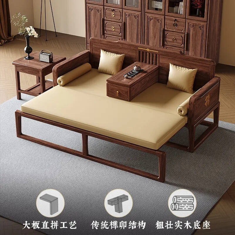 

Customizable New Chinese Sofa Bed Push-pull Arhat Bed Sofa Small Unit Folding Bed