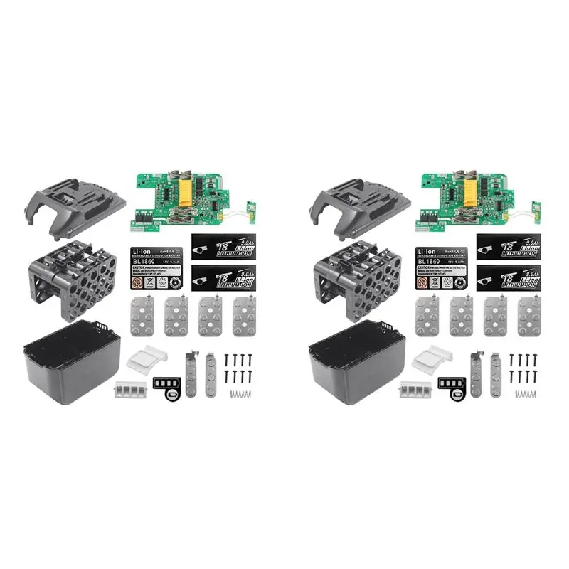 ABJI-2X BL1890 Li- Battery Case PCB Charging Protection Circuit Board Shell Box For 18V 9.0Ah 18650 -15