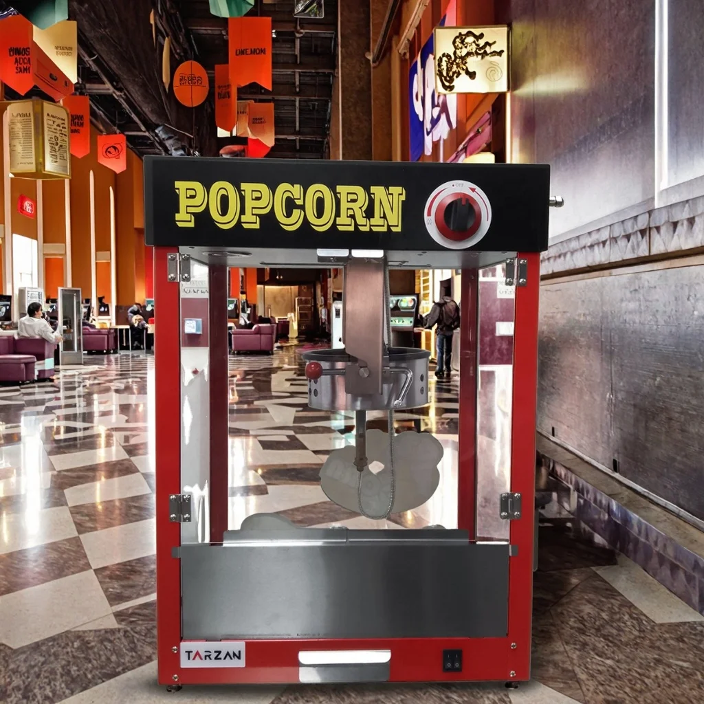 New Red Roof Commercial Electric Popcorn Machine 8oz Kettle Customized Maker 1400W 1 Year Warranty