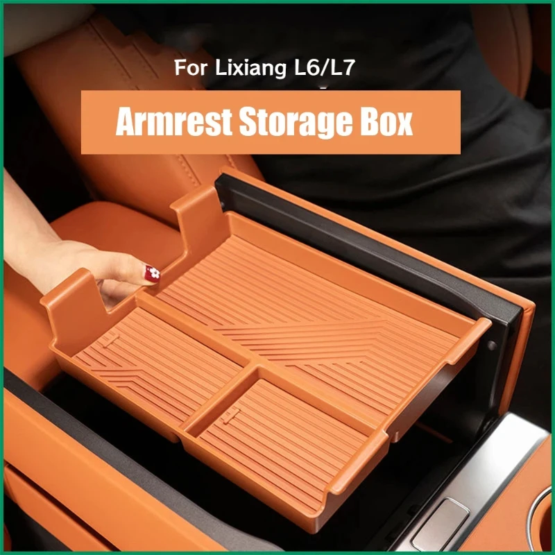 

For Li Lixiang L6 L7 2024 2025 Car Styling Under Center Console Organizer Storage Armrest Storage Box Auto interior Accessories