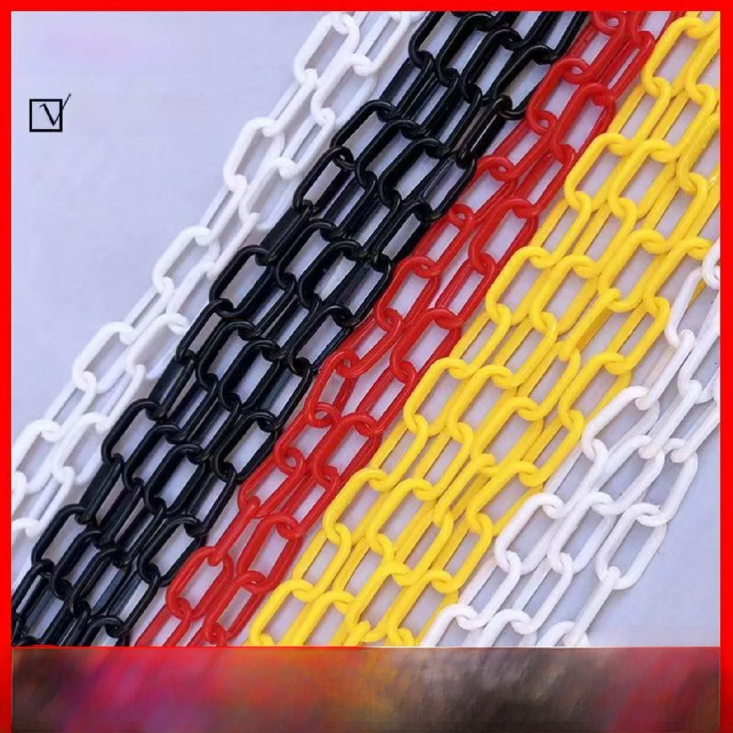 

Warning Plastic Chain Road Cones Traffic Barrier Safety Protection Ice Cream Tube Connecting Chain Yellow Black White Red