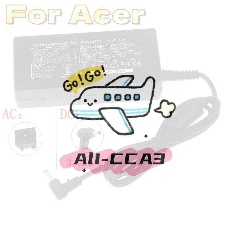 1Pcs Laptop Power Adapter Charger 19V 2.37A 45W 3.0*1.1mm AC For Acer A13-045N2A S7 S7-392/391 V3-371/372 V3-371-52PY/30FA