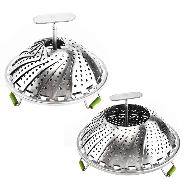 Stainless Steel Folding Vegetable Steamer Basket,Insert For Cooking Food,Expandable To Fit Various Size Pot