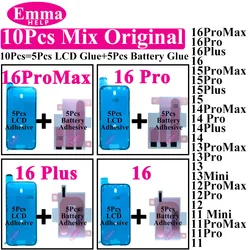 10Pcs Original Screen Waterproof Battery Adhesive For iPhone 16 15 14 Pro Max 13 11 12 Display Sticker Glue LCD Frame Tape Seal