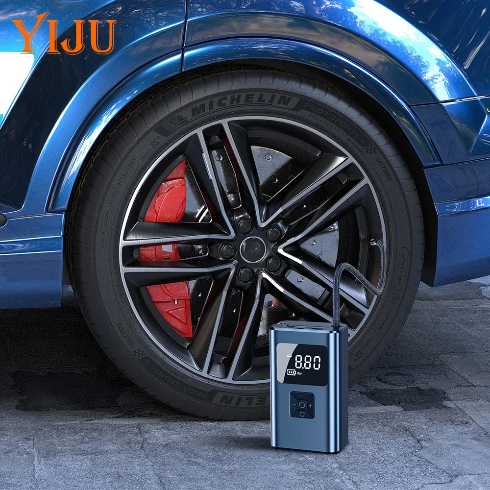 

Автомобильный насос 150PSI Портативный автомобильный воздушный компрессор с большим экраном и цифровым дисплеем для мотоциклов, велосипедов, лодок, шин, воздушный насос