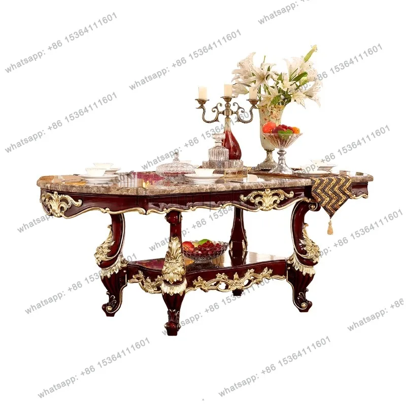 

2.0 meters long dining table rainforest Fei marble surface oval dining table and chair combination