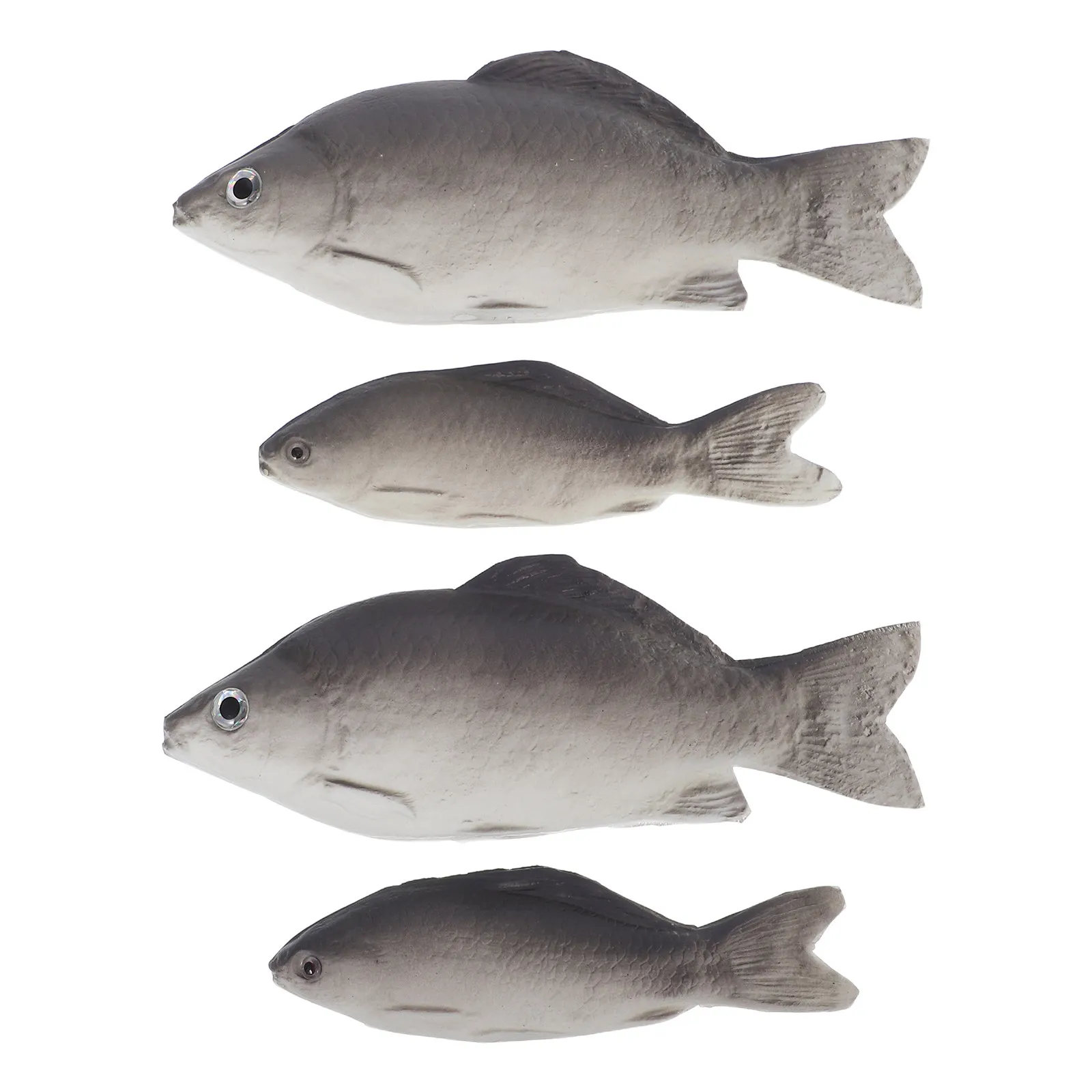 4Pcs High Detail PU Carp Fish Props Realistic Artificial Sea Food Models for Kitchen Ornament Photo Shoot Display Decor