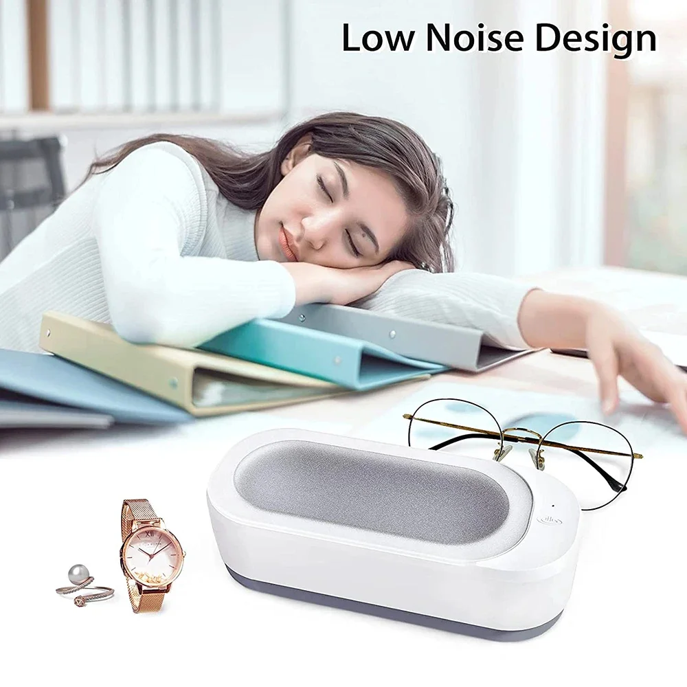 Mini Ultrasonic Cleaning Machine Deep Clean USB Rechargeable High Frequency Vibration Jewelry Eyeglasses Watches Shaver Cleaner