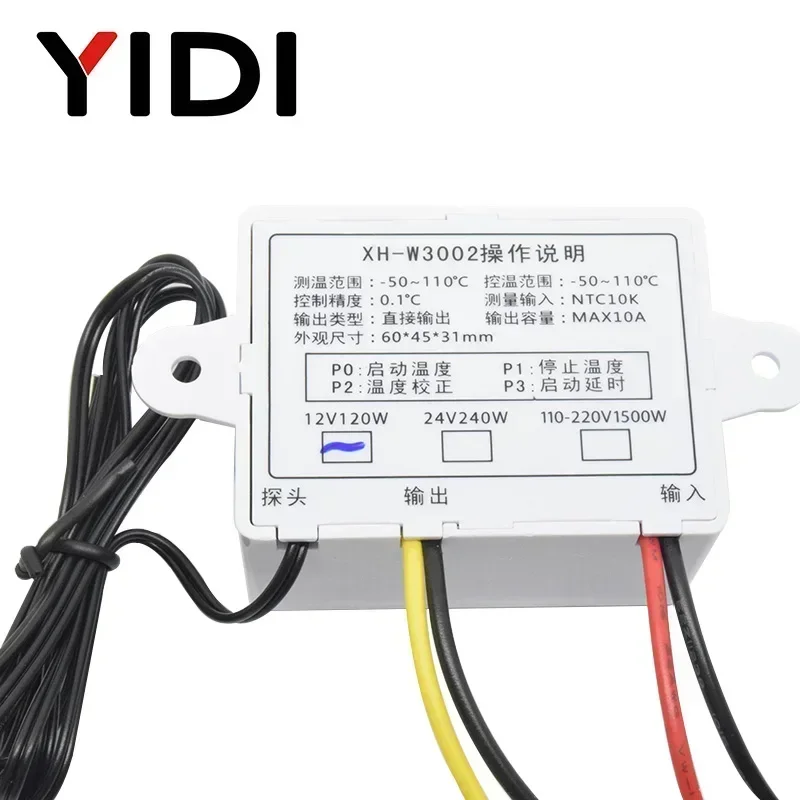 W3001 W3002 Microcomputer Temperature Controller DC12V 24V AC110