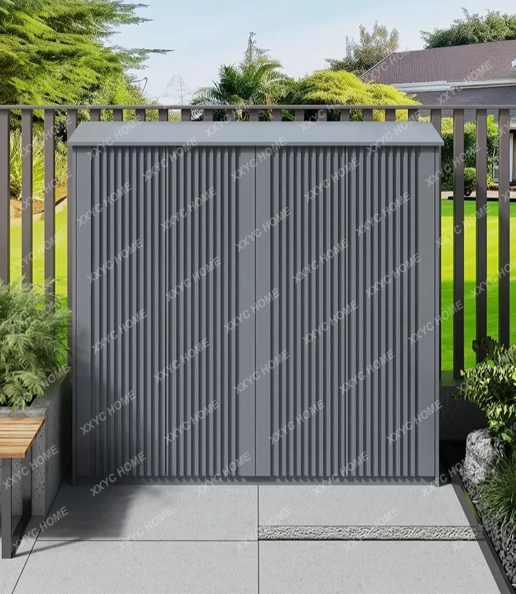 

Outdoor Aluminum Alloy Locker Rain Protection Sun Protection Balcony Storage Garden Grocery Cabinet Tools Outdoor Locker