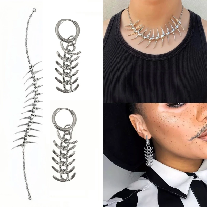 Thorns Shaped Jewelry Unisex Metal Necklace/Earrings Fashion Statement Ornament DropShip