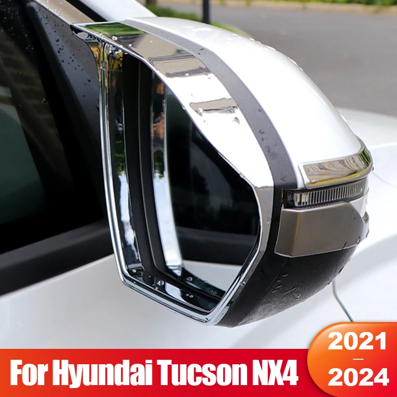 

For Hyundai Tucson NX4 2021 2022 2023 2024 Hybrid N Line Car Rearview Mirror Eyebrow Rainproof Rain Protector Cover Accessories