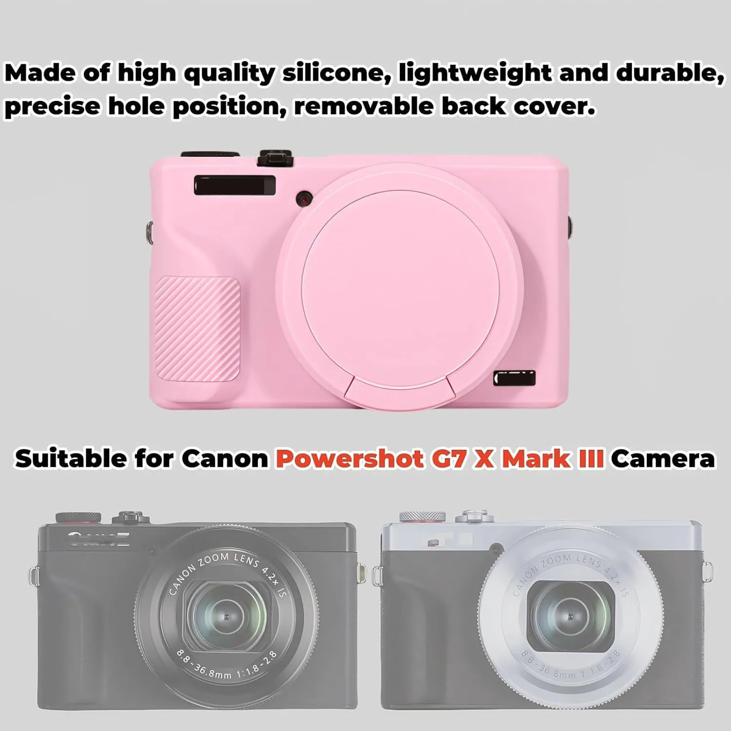 Etui na aparat Canon Powershot G7X Mark III, miękka silikonowa osłona ochronna na aparat Canon Powershot G7X Mark III DSLR — zdjęcie produktu 4