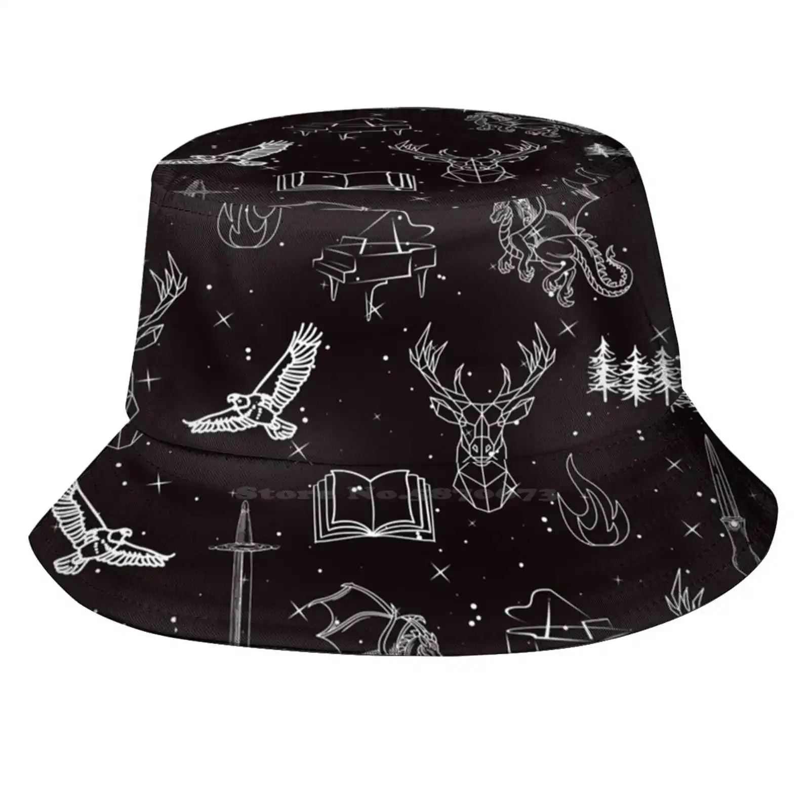 Throne Of Glass Pattern Sun Cap Fisherman Hat Bucket Hats Throne Of Glass Pattern Tog Aelin Rowan Whitethorn Terrasen Lord Of