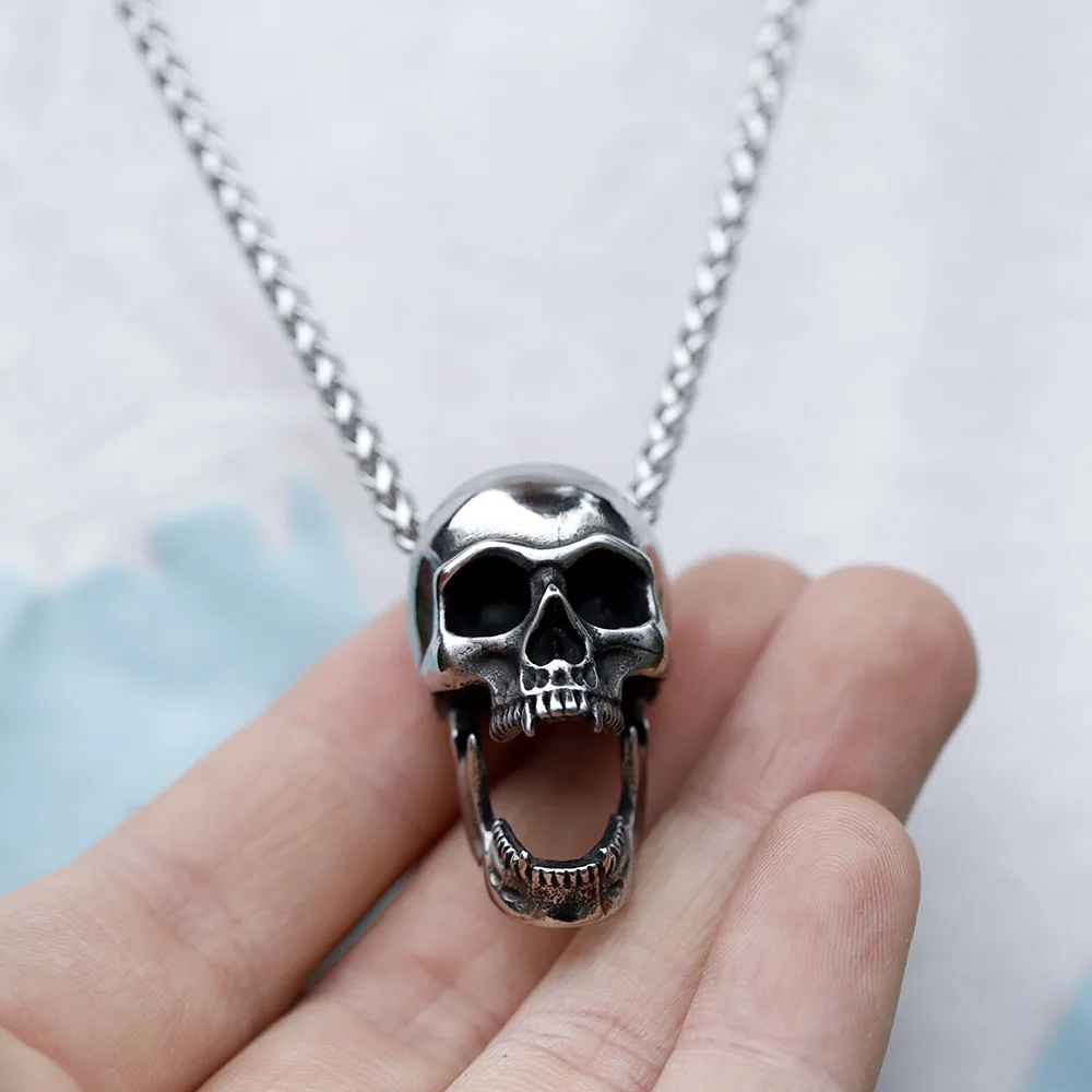 2022 NEW Men\'s 316L stainless-steel Goat Skull Opener punk party Pendant Necklace High QualityJewelry free shipping
