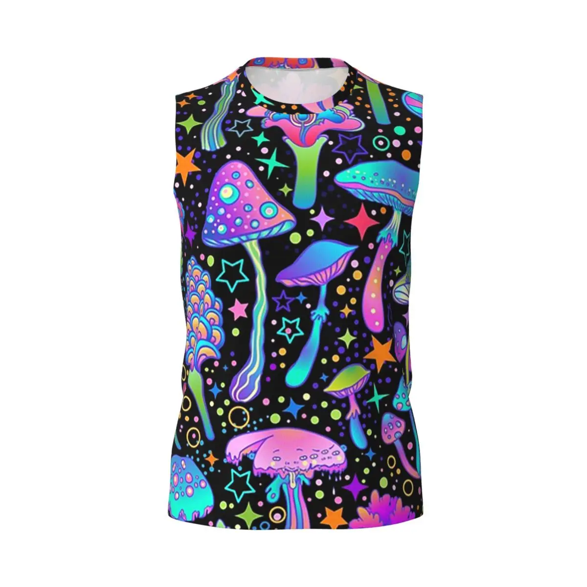 Psychedelic Magic Mushrooms Print Lava Men Printed Sleeveless T-shirt Casual Hip Hop Street Style Beach Holiday Tank Tops