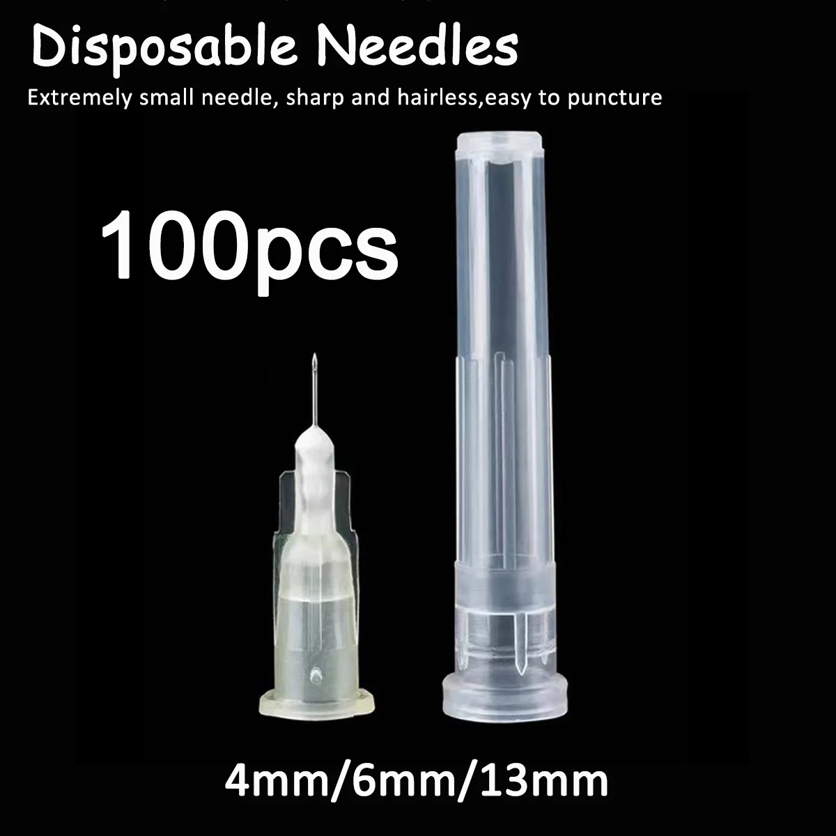 

100PCS/Box 30G 31G 32G 34G 4mm 6mm 13mm Tattoo Needle Transparent Syringe Injection Painless Needle Korean Needles Eyelid Tools