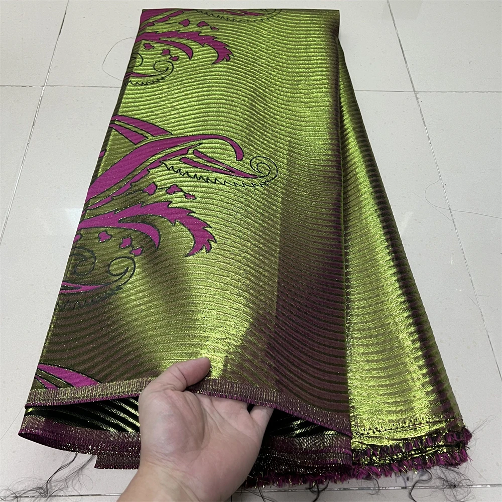 

2025 Latest African Nigerian Tulle Lace Fabric High-Quality Jacquard Organza Embroidery for Party Prom Dresses Design YXZ187