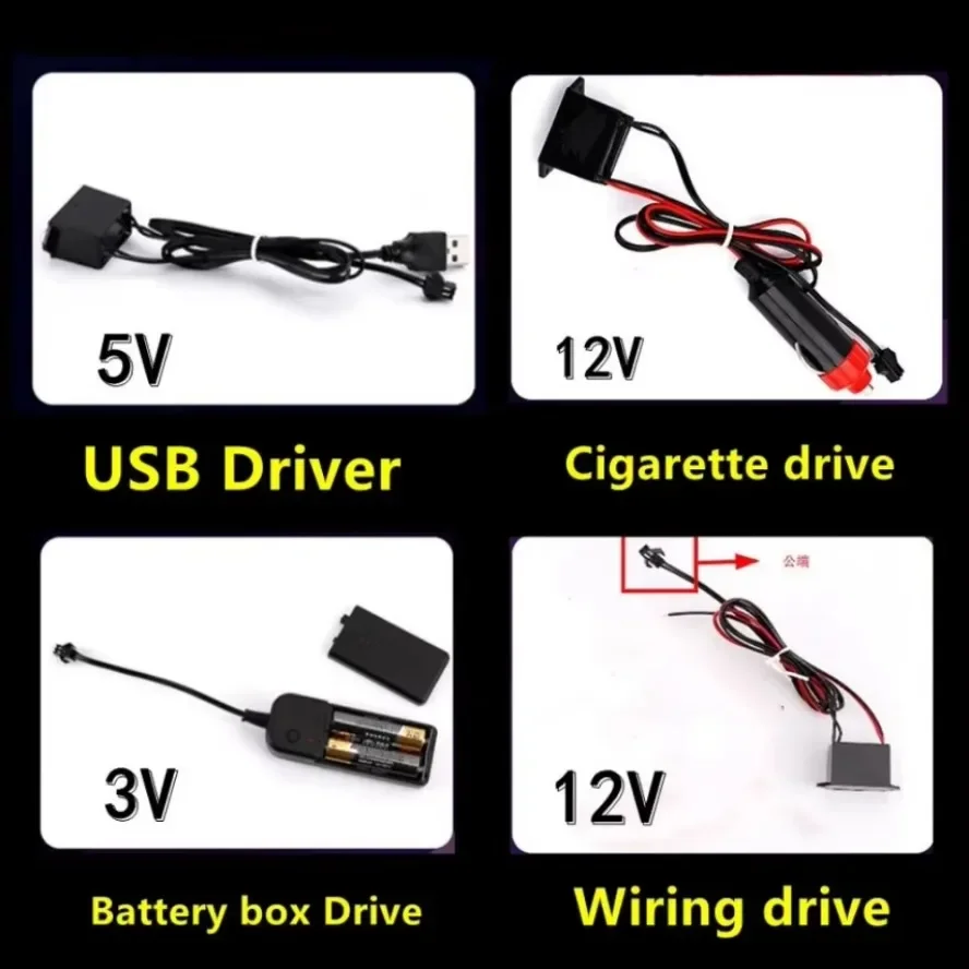 5~1M Multicolor Led Strip Lights Flexible Neon Light EL Wire Dance Party Atmosphere Decor USB Battery Box Driver Light String