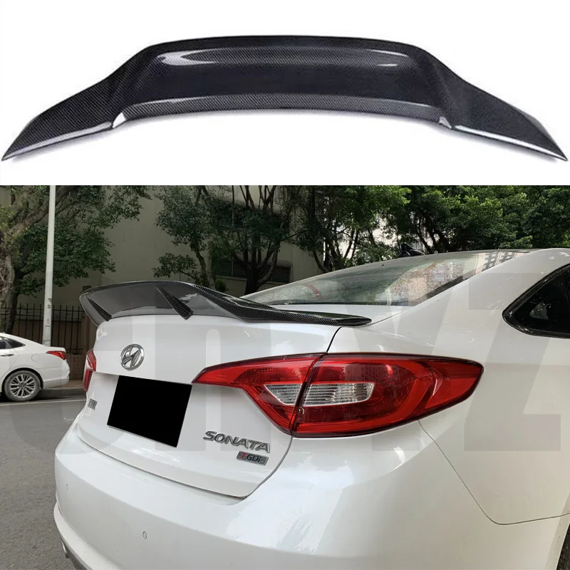 For 2015-2017 Nine Generations Sonata 9 100%Real Carbon Fiberhighquality Rear Spoiler Trunk Lid R Style