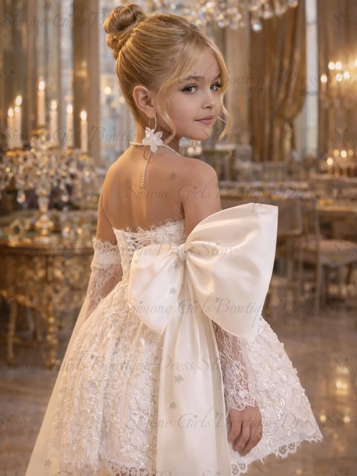 Süßes Blumenmädchenkleid für Hochzeiten, A-Linie, Midi, glitzernder Tüll mit Blumenmädchenkleidern, maßgeschneidertes Partykleid für Mädchen