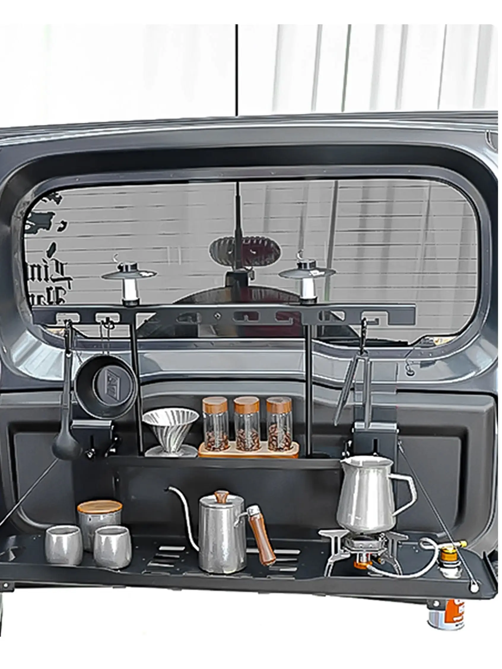 

For Suzuki Jimny 3-Door 5-Door 2018-2025 Tail Window Organizer Rack Modular Panel Tailgate Storage Racks Foldable Table