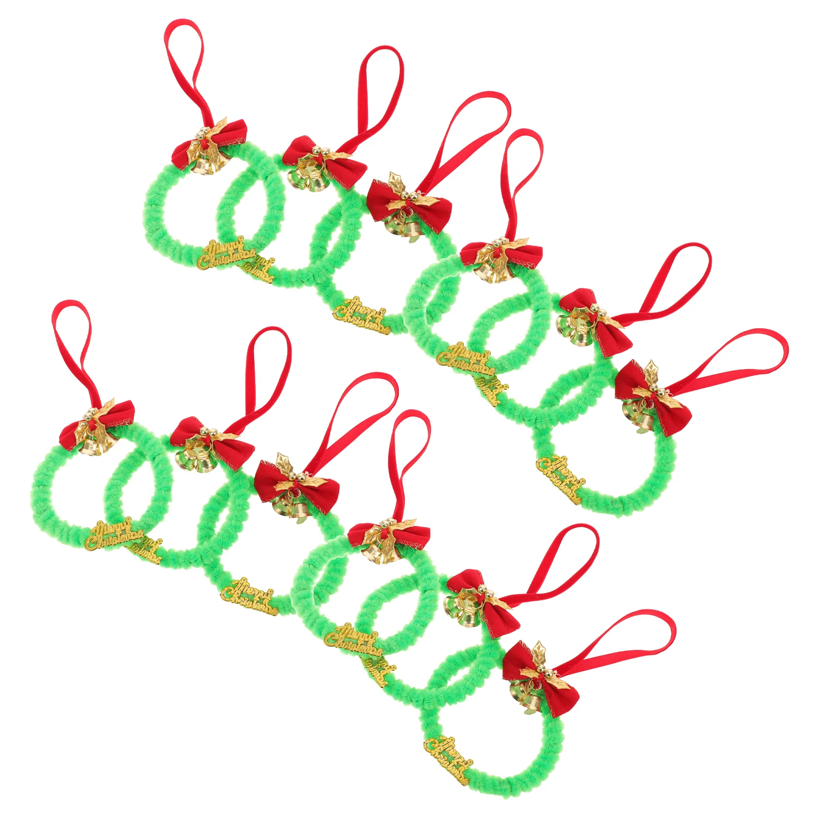 

12Pcs Christmas Wreath Ornaments Mini Seasonal Decorations Hanging Artificial Greenery Wall Window Cabinet Decor