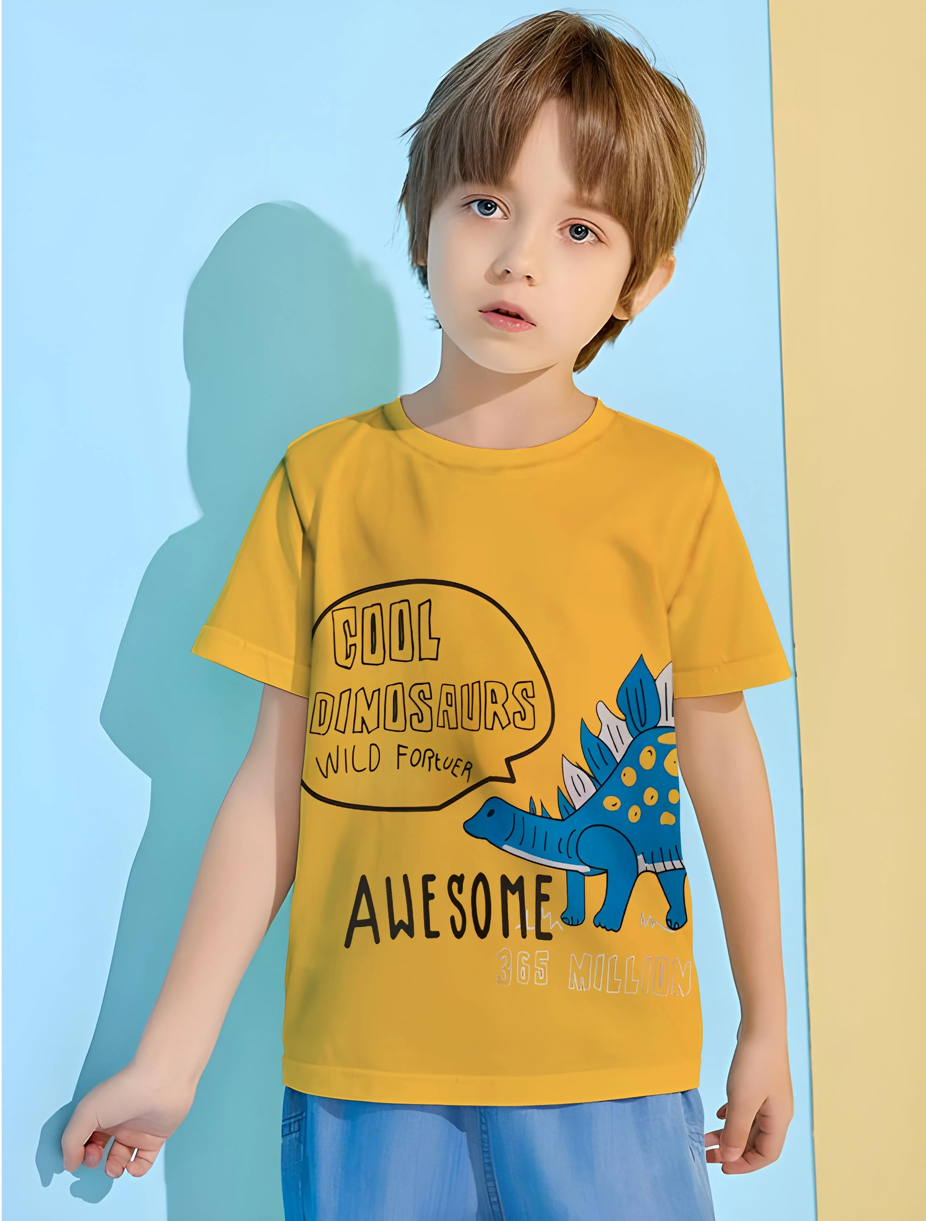 

Awesome Dinosaur T-shirt for a Boy Child Tee Shirt Children Children's Clothing Boys Baby Boy Clothes 8 to 10 Years Male Tops
