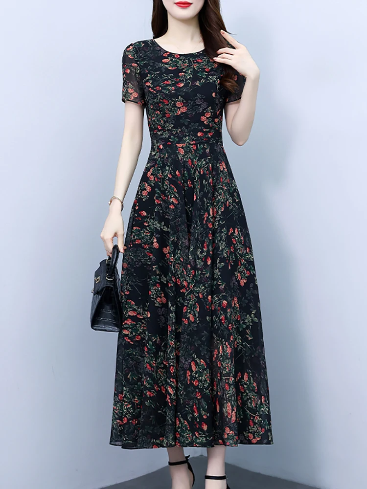 2024 International Brand Luxur - French Vintage Floral Midi Dress recensione e prezzo