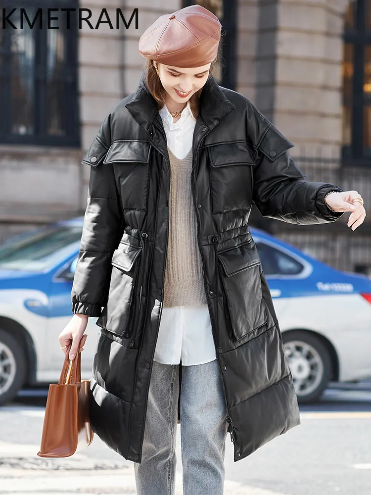 KMETRAM جلد الغنم الطبيعي جلد طبيعي أسفل معاطف موضة منتصف طول خفيفة الوزن مبطن جاكيتات 2025 الشتاء امرأة putaхоovyк #4