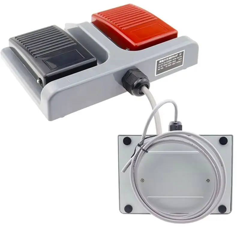 DT39 Momentary Plastic Foot Switch, Two-Way Flip, MDFS-67, 10A/220V AC, Self Resetting, 2m Wire